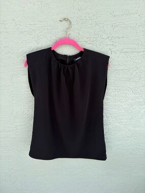 Express Black Sleeveless Blouse with Gathered Neckline Size S